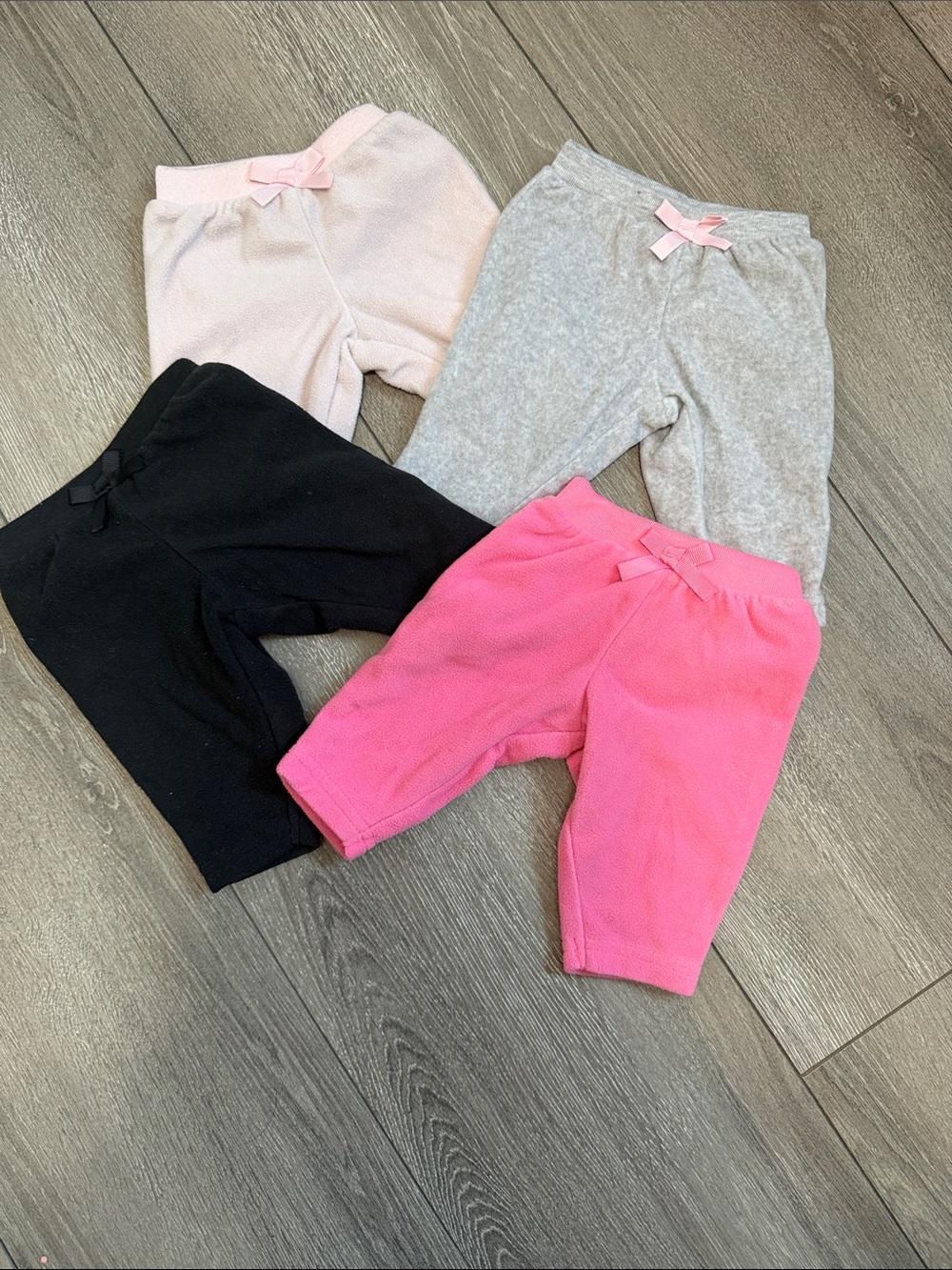 Cozy Newborn Fleece Joggers - Pink, Light Pink, Gray, Black